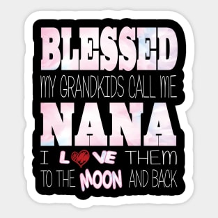 Blessed My Grandkids Call Me Nana and I Love Them to the Moon and Back Sticker